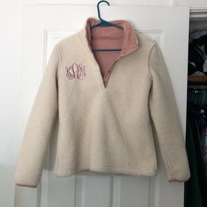 Marley Lilly monogrammed Sherpa sweater pullover